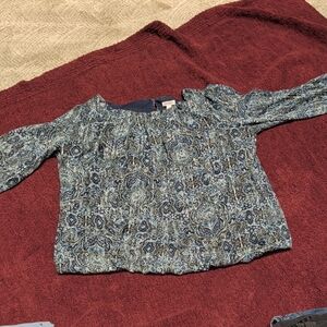 Westport Paisley Blouse in Blue and Gray